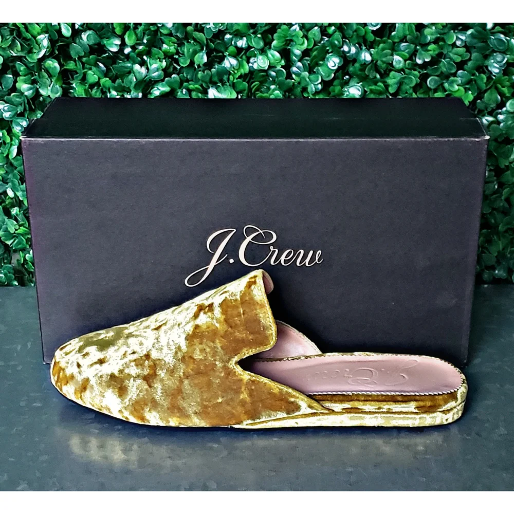 J. Crew Silk-velvet mules